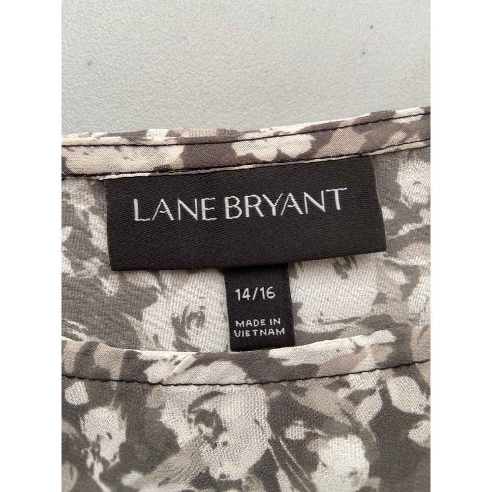 Lane Bryant Floral Dolman Sleeve Bubble Hem Blouse Pink Black Mixed Print 14/16 - Picture 7 of 9